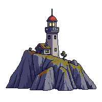 pirate lighthouse cliff stone beacon coast