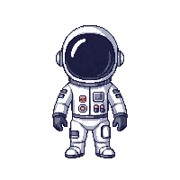 platformer astronaut character white suit helmet
