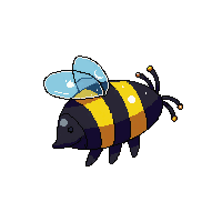 platformer bee enemy buzzing yellow striped