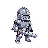 platformer knight character small armor sword