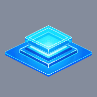 platformer neon platform tile glowing cyan