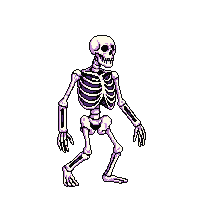 platformer skeleton enemy walking bones