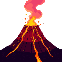 platformer volcano background lava erupting