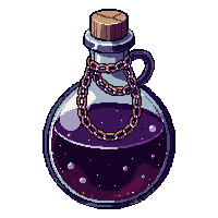 flask chains dark potion locked cursed iron