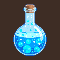 flask frost blue potion icy frozen encased