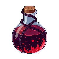 flask thorns red potion wrapped vine dark