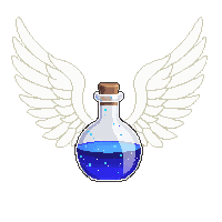 flask wings white potion angelic feathered