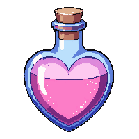 heart shaped bottle pink potion love romantic