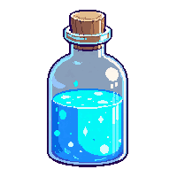 mana potion glowing blue arcane magical bright bottle