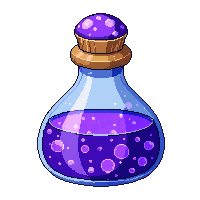 mushroom shaped bottle purple potion fairy whimsical