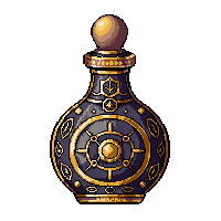 ornate bronze potion bottle ancient runes engraved