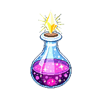 ornate crystal potion bottle prismatic rainbow light
