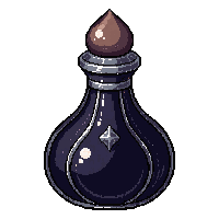 ornate dark potion bottle obsidian silver trim cursed
