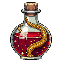 ornate dragon potion bottle scale pattern red gold