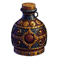 ornate dwarven potion bottle iron rune sturdy copper