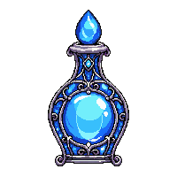 ornate silver potion bottle sapphire moonstone elegant