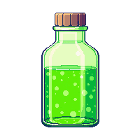 poison antidote bright green cure cleansing bottle