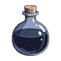 round black potion flask cork stopper smoking