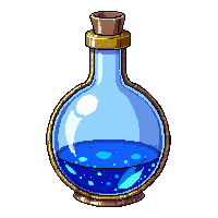 round cobalt potion flask gold cap ornate