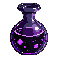round shadow black potion flask dark purple wisps