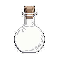 round white potion flask cork stopper misty
