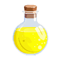 round yellow potion flask cork stopper bright