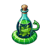serpent shaped bottle green potion coiled glass