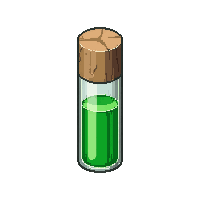 small green vial tube cork tiny concentrated