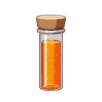 small orange vial tube cork tiny bright