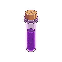 small purple vial tube cork tiny concentrated