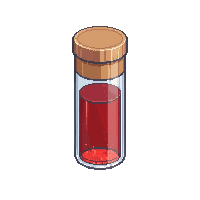 small red vial tube cork tiny concentrated
