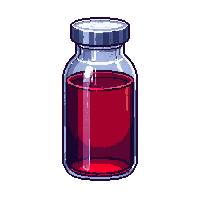 small vial blood red dark thick sealed