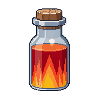 small vial lava orange red hot molten sealed