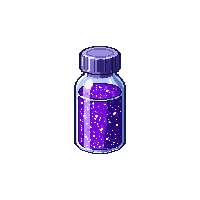 small vial stardust purple glittering sparkling sealed