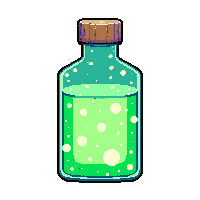 stamina potion glowing green energetic vibrant bottle