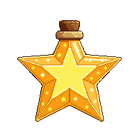 star shaped bottle golden potion celestial bright
