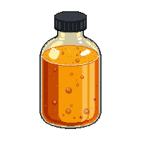 strength potion orange muscular power thick bottle