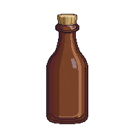 tall brown potion bottle narrow neck earthy herbal