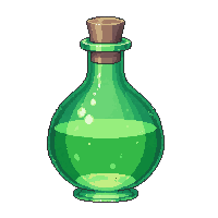 tall jade potion bottle curved elegant green