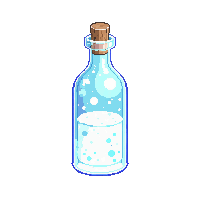 tall moonstone potion bottle curved elegant white glow