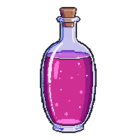 tall rose potion bottle curved elegant pink