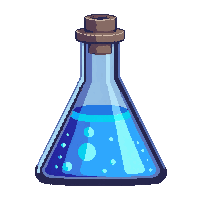 triangular flask blue potion pointed top unusual