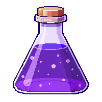 triangular flask purple potion pointed top unusual