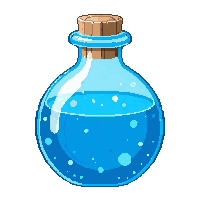 wide flat flask blue potion squat round bottom