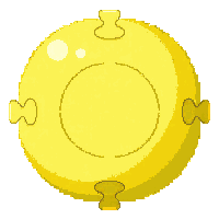 block yellow circle round puzzle piece