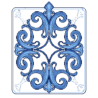 card back ornate design blue pattern