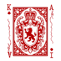 card back red royal crest pattern