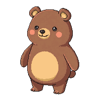 casual bear character round cute brown