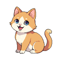 casual cat character round cute sitting