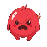casual character angry blob red face